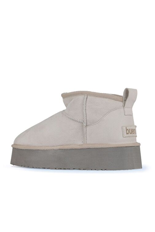 Bueno Shoes Bej Süet Kadın Dolgu Topuklu Bot 05ag2074054 - Görsel 5