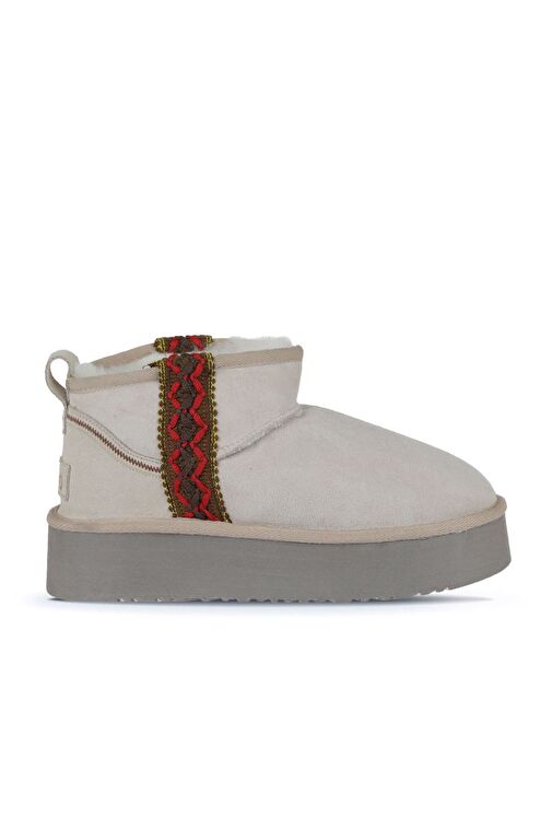 Bueno Shoes Bej Süet Kadın Dolgu Topuklu Bot 05ag2094054 - Görsel 2