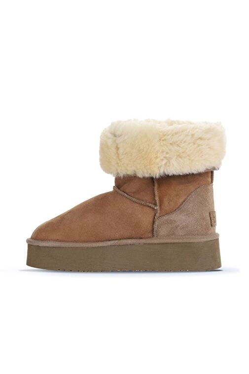 Bueno Shoes Sahra Süet Kadın Dolgu Topuklu Bot 05ag2024054 - Görsel 4