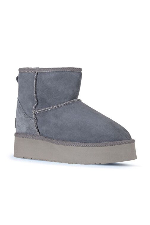 Bueno Shoes Mavi Süet Kadın Dolgu Topuklu Bot 05ag2034054 - Görsel 3