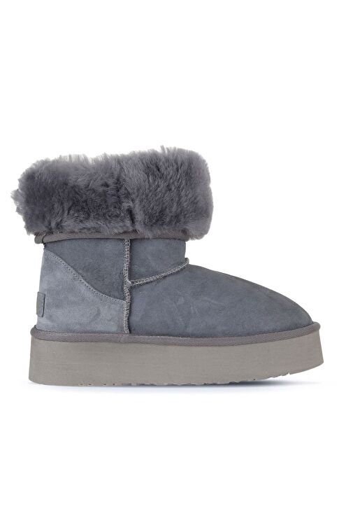 Bueno Shoes Mavi Süet Kadın Dolgu Topuklu Bot 05ag2024054 - Görsel 2