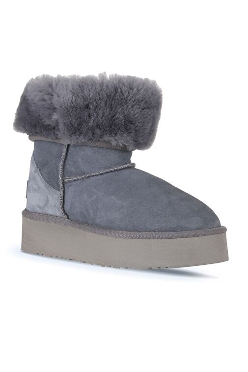 Bueno Shoes Mavi Süet Kadın Dolgu Topuklu Bot 05ag2024054 - Görsel 3