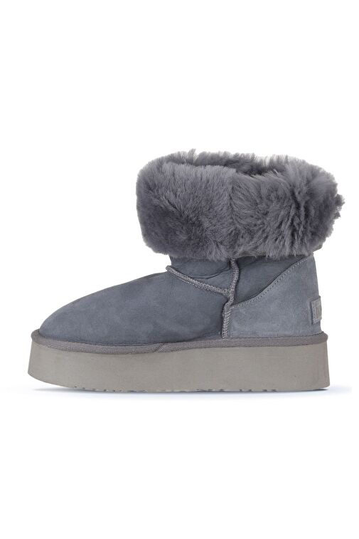 Bueno Shoes Mavi Süet Kadın Dolgu Topuklu Bot 05ag2024054 - Görsel 4