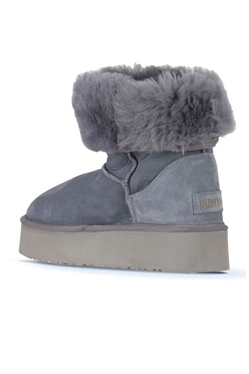 Bueno Shoes Mavi Süet Kadın Dolgu Topuklu Bot 05ag2024054 - Görsel 5