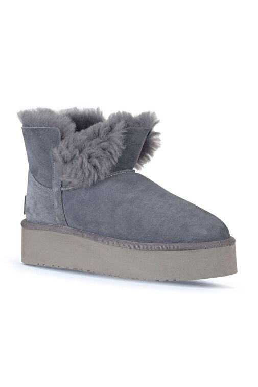 Bueno Shoes Mavi Süet Kadın Dolgu Topuklu Bot 05ag2104054 - Görsel 3