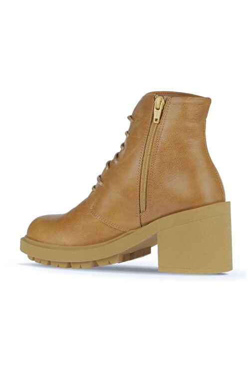 Bueno Shoes Sarı Deri Kadın Topuklu Bot 01wz7904 - Görsel 5