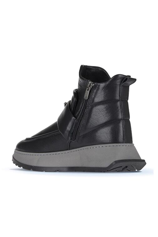 Bueno Shoes Siyah Deri Kadın Dolgu Topuklu Bot 01wa7403-502 - Görsel 5