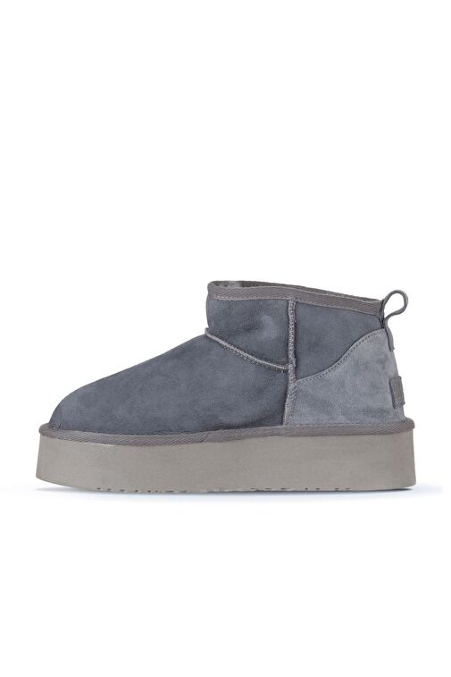 Bueno Shoes Mavi Süet Kadın Dolgu Topuklu Bot 05ag2074054 - Görsel 4