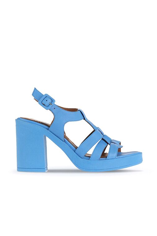 Bueno Shoes Turkuaz Deri Kadın Topuklu Sandalet 01wa1600 - Görsel 2