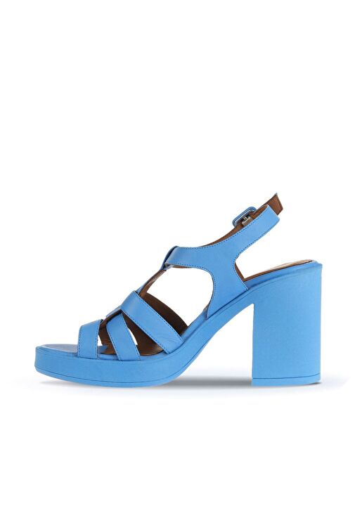 Bueno Shoes Turkuaz Deri Kadın Topuklu Sandalet 01wa1600 - Görsel 4