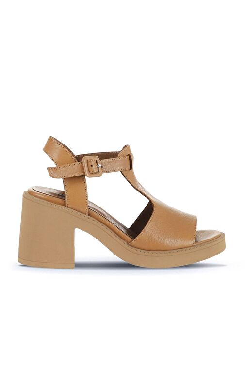 Bueno Shoes Taba Deri Kadın Topuklu Sandalet 01wa1702 - Görsel 2
