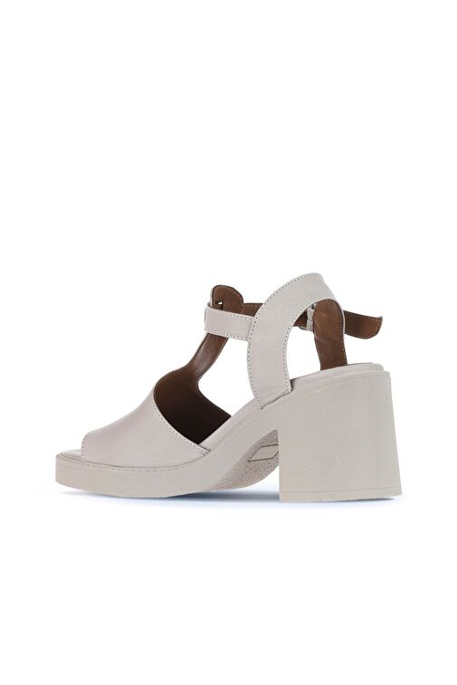 Bueno Shoes Gri Deri Kadın Topuklu Sandalet 01wa1702 - Görsel 5