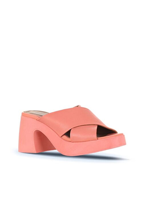 Bueno Shoes Mercan Deri Kadın Topuklu Terlik 01wy12201 - Görsel 4