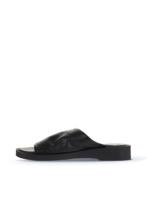 Bueno Shoes Siyah Deri Kadın Düz Terlik 01wy2902 - Görsel 4