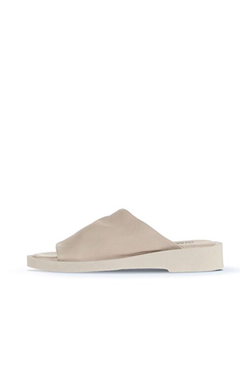 Bueno Shoes Krem Deri Kadın Düz Terlik 01wy2902 - Görsel 4