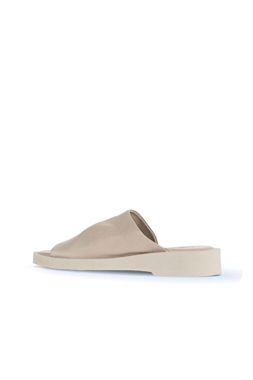 Bueno Shoes Krem Deri Kadın Düz Terlik 01wy2902 - Görsel 5