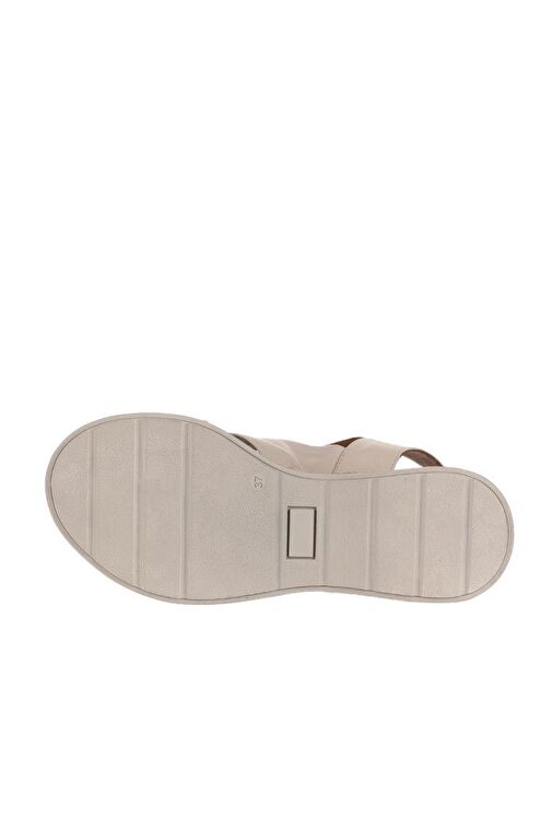 Bueno Shoes Gri Deri Kadın Dolgu Topuklu Sandalet 01wy8205 - Görsel 6
