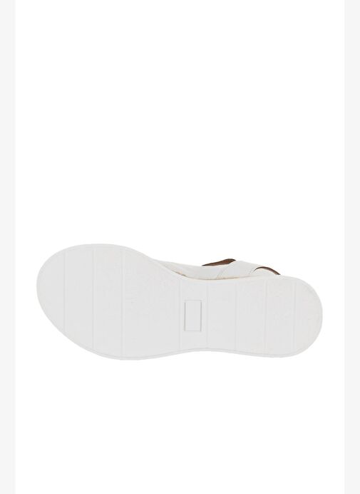 Bueno Shoes Beyaz Deri Kadın Dolgu Topuklu Sandalet 01wy8205 - Görsel 11