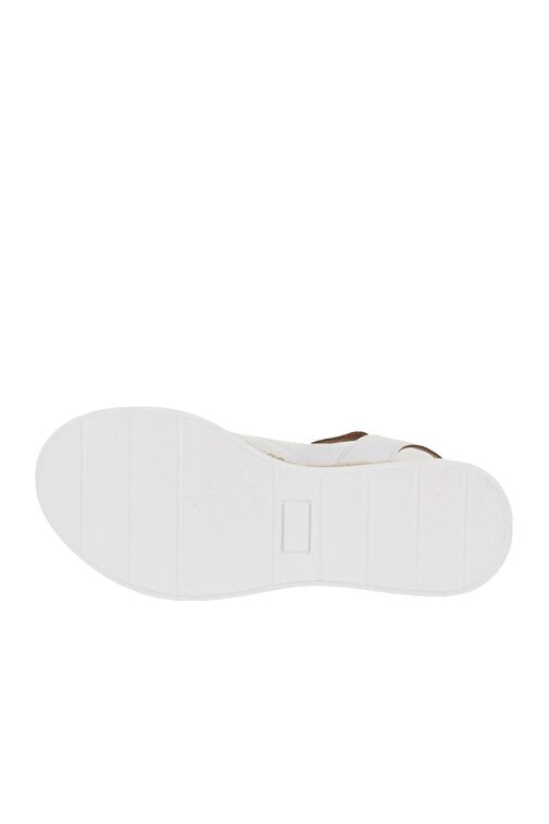 Bueno Shoes Beyaz Deri Kadın Dolgu Topuklu Sandalet 01wy8205 - Görsel 7