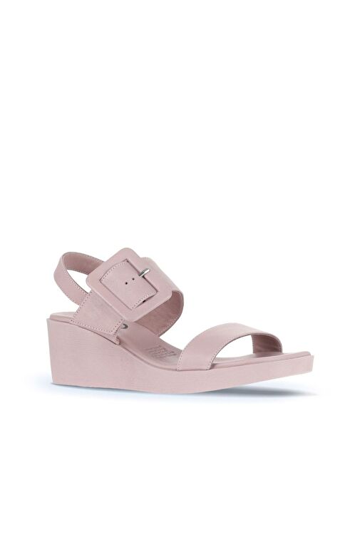 Bueno Shoes Gül Kurusu Deri Kadın Dolgu Topuklu Sandalet 01wa0400 - Görsel 3