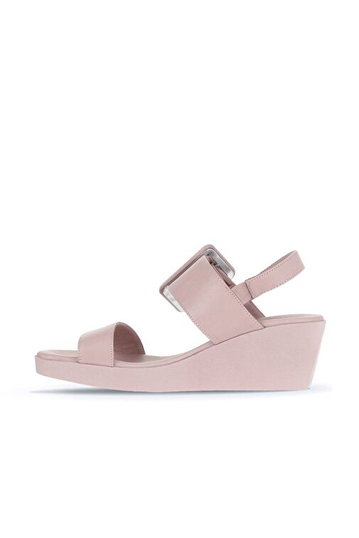 Bueno Shoes Gül Kurusu Deri Kadın Dolgu Topuklu Sandalet 01wa0400 - Görsel 4
