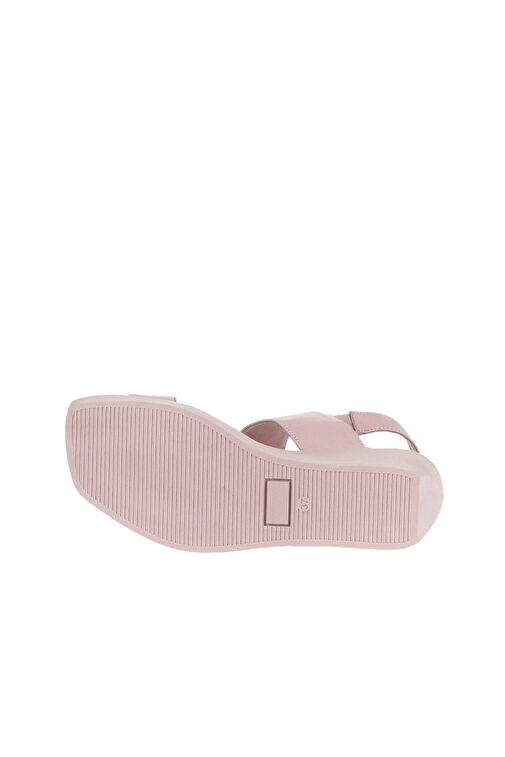 Bueno Shoes Gül Kurusu Deri Kadın Dolgu Topuklu Sandalet 01wa0400 - Görsel 6