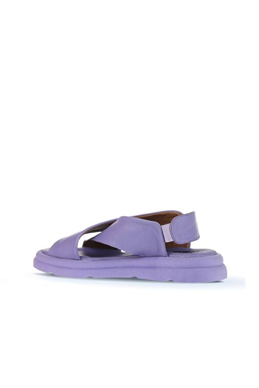 Bueno Shoes Lila Deri Kadın Düz Sandalet 01wa2603 - Görsel 5