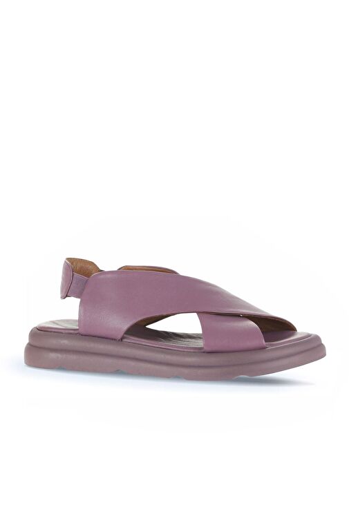 Bueno Shoes Mor Deri Kadın Düz Sandalet 01wa2603 - Görsel 3