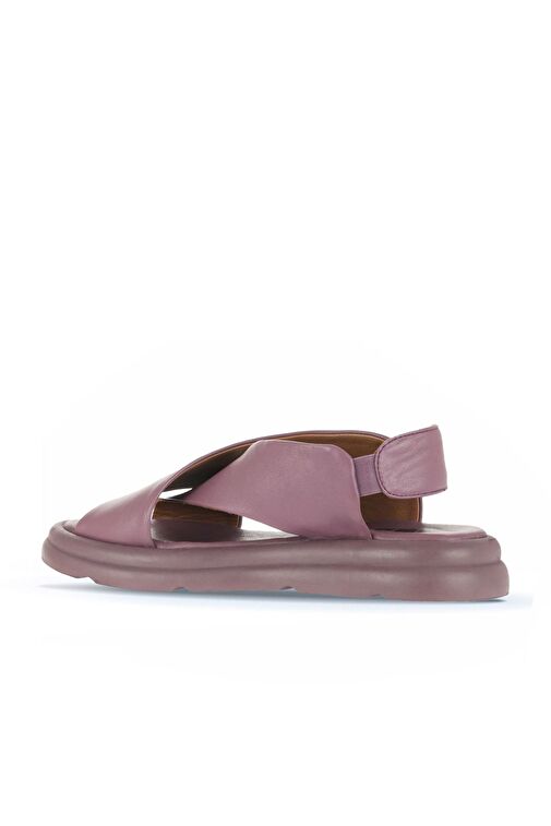 Bueno Shoes Mor Deri Kadın Düz Sandalet 01wa2603 - Görsel 5