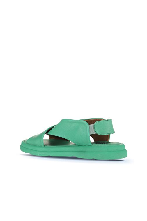 Bueno Shoes Yeşil Koyu Deri Kadın Düz Sandalet 01wa2603 - Görsel 5