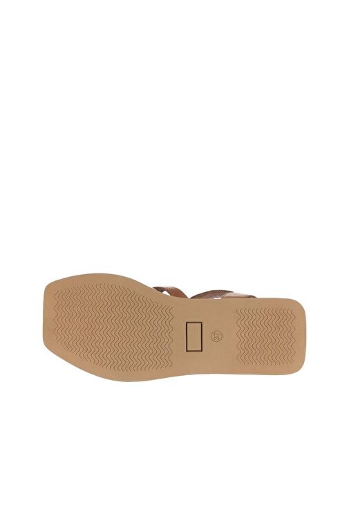 Bueno Shoes Kahverengi Deri Kadın Dolgu Topuklu Sandalet 01wa4301 - Görsel 6