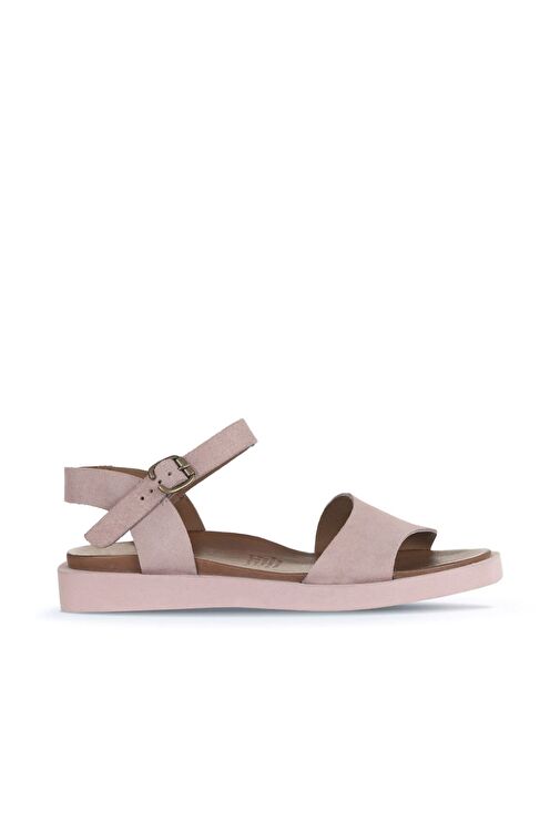 Bueno Shoes Pudra Alf Süet Kadın Düz Sandalet 01wa5407 - Görsel 2
