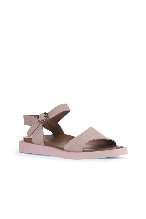 Bueno Shoes Pudra Alf Süet Kadın Düz Sandalet 01wa5407 - Görsel 3