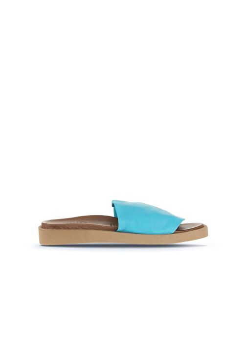 Bueno Shoes Turkuaz Deri Kadın Düz Terlik 01wq9103 - Görsel 2