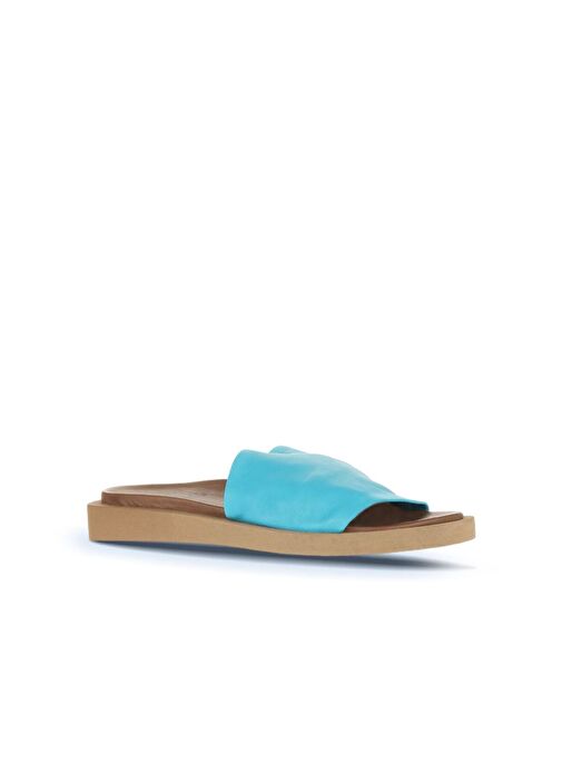 Bueno Shoes Turkuaz Deri Kadın Düz Terlik 01wq9103 - Görsel 3