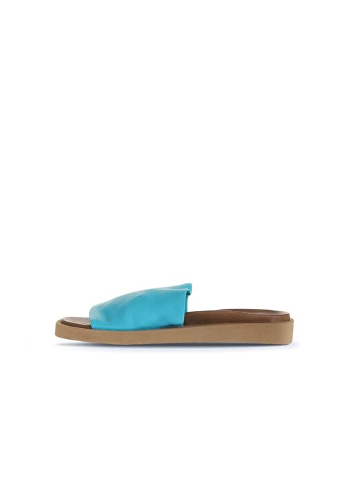 Bueno Shoes Turkuaz Deri Kadın Düz Terlik 01wq9103 - Görsel 4