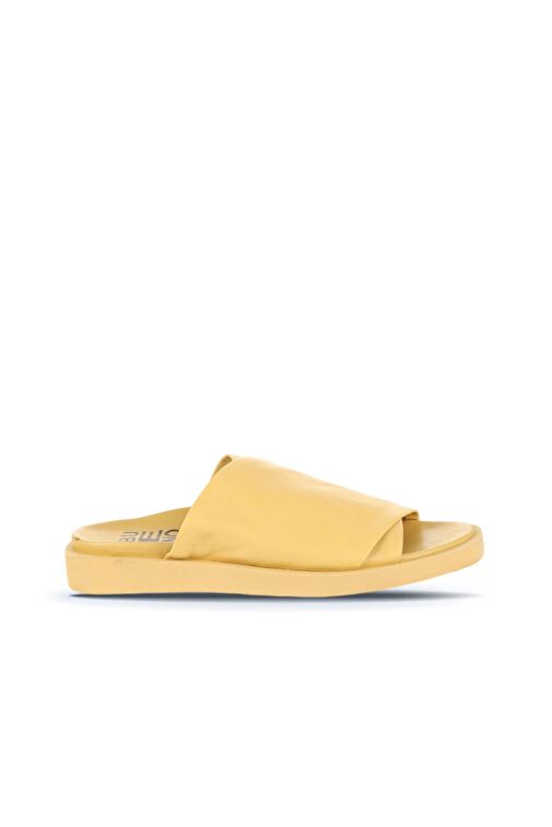 Bueno Shoes Sarı Deri Kadın Düz Terlik 01ws2810 - Görsel 2