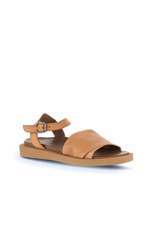 Bueno Shoes Taba Deri Kadın Düz Sandalet 01ws2812 - Görsel 3