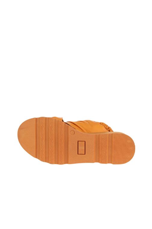 Bueno Shoes Turuncu Deri Kadın Dolgu Topuklu Sandalet 01wa0508 - Görsel 6