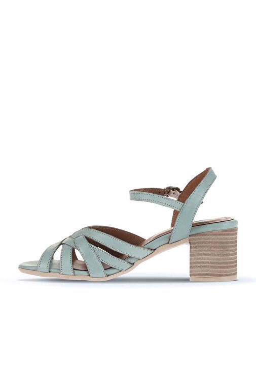 Bueno Shoes Yeşil Açık Deri Kadın Topuklu Sandalet 01wa2800 - Görsel 4