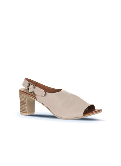 Bueno Shoes Gri Deri Kadın Topuklu Sandalet 01wn1513 - Görsel 3
