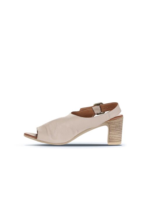 Bueno Shoes Gri Deri Kadın Topuklu Sandalet 01wn1513 - Görsel 4