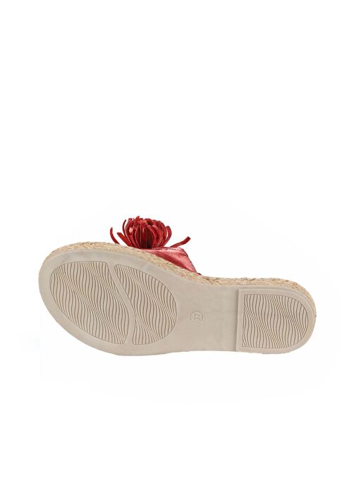 Bueno Shoes Kırmızı Parlak Deri Kadın Espadril Terlik 01wn3000 - Görsel 6