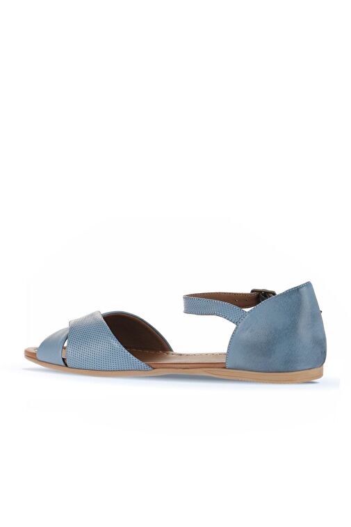 Bueno Shoes Mavi Açık Deri Kadın Sandalet 01wl1217 - Görsel 5