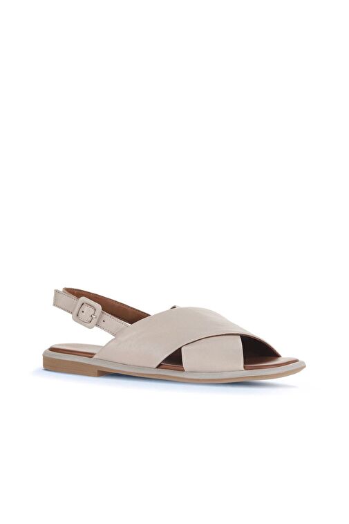 Bueno Shoes Gri Deri Kadın Düz Sandalet 01wa3600 - Görsel 3