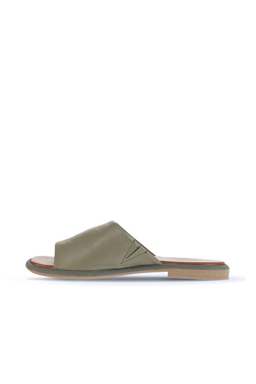 Bueno Shoes Haki Deri Kadın Düz Terlik 01wa3602 - Görsel 4