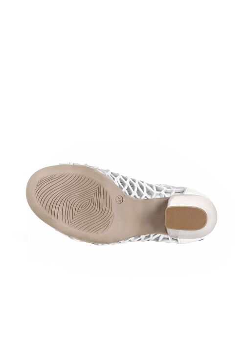 Bueno Shoes Beyaz Deri Kadın Topuklu Sandalet 01wl3700 - Görsel 6