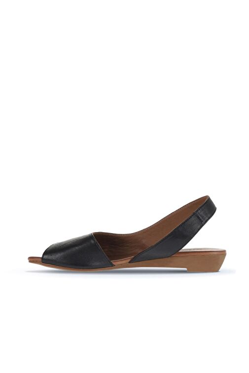 Bueno Shoes Siyah Deri Kadın Düz Sandalet 01wa4400 - Görsel 4