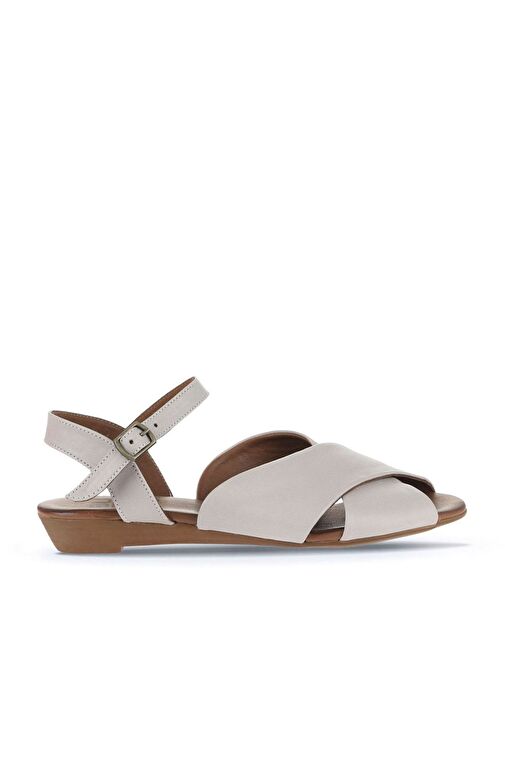 Bueno Shoes Gri Deri Kadın Düz Sandalet 01wa4403 - Görsel 2