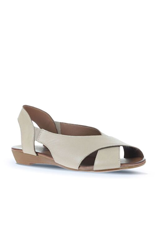 Bueno Shoes Vizon Deri Kadın Düz Sandalet 01wa4405 - Görsel 3